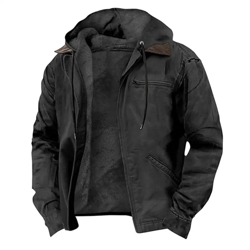 Jaqueta Masculina Para Inverno Fleece com Capuz - (Promoção de Inverno 2025)