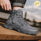 Kit Bota Militar Tática Masculina Imperium em Couro Legítimo e Camurça + BRINDES: Cinto, Carteira e Relógio